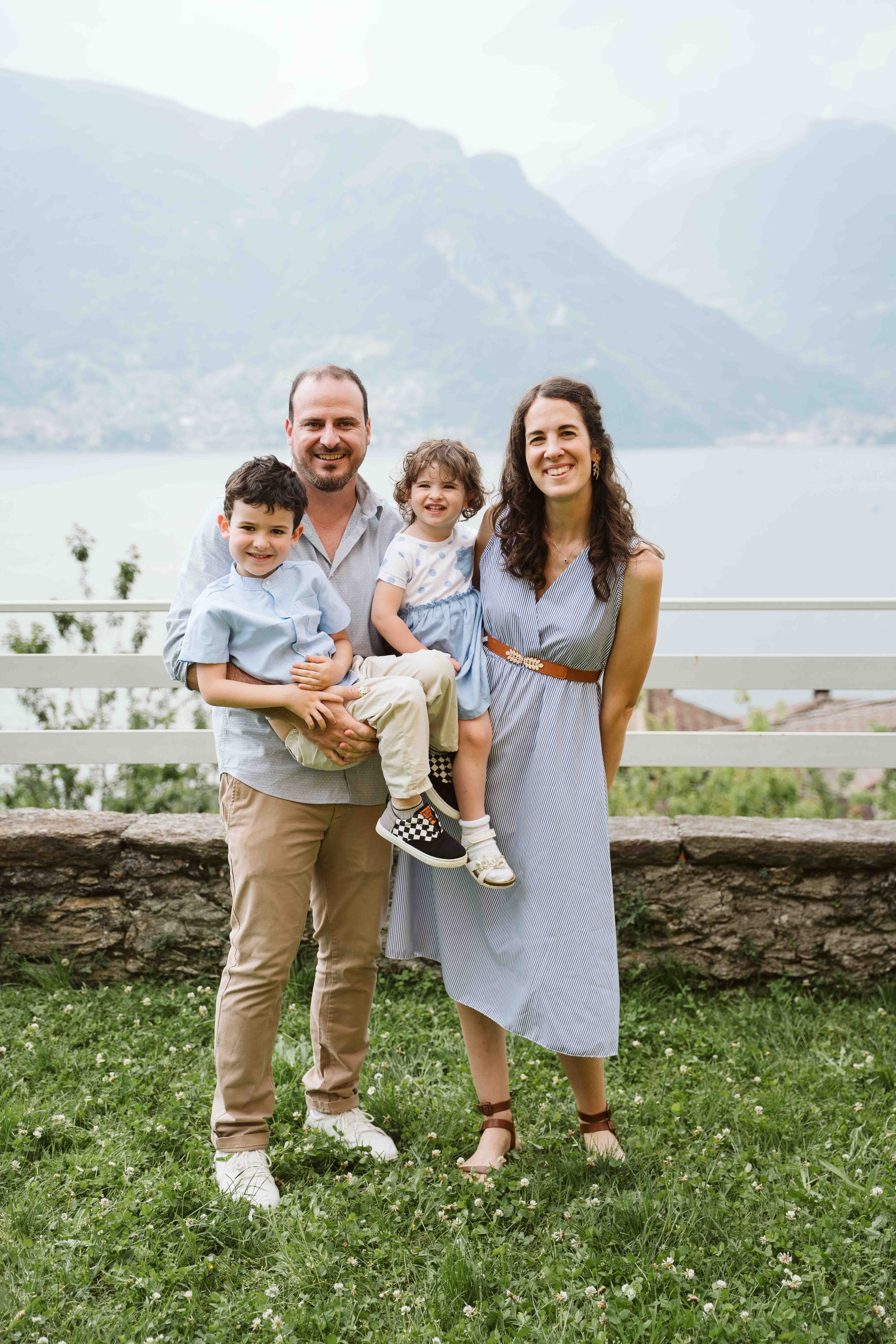Family portrait on Lake Como